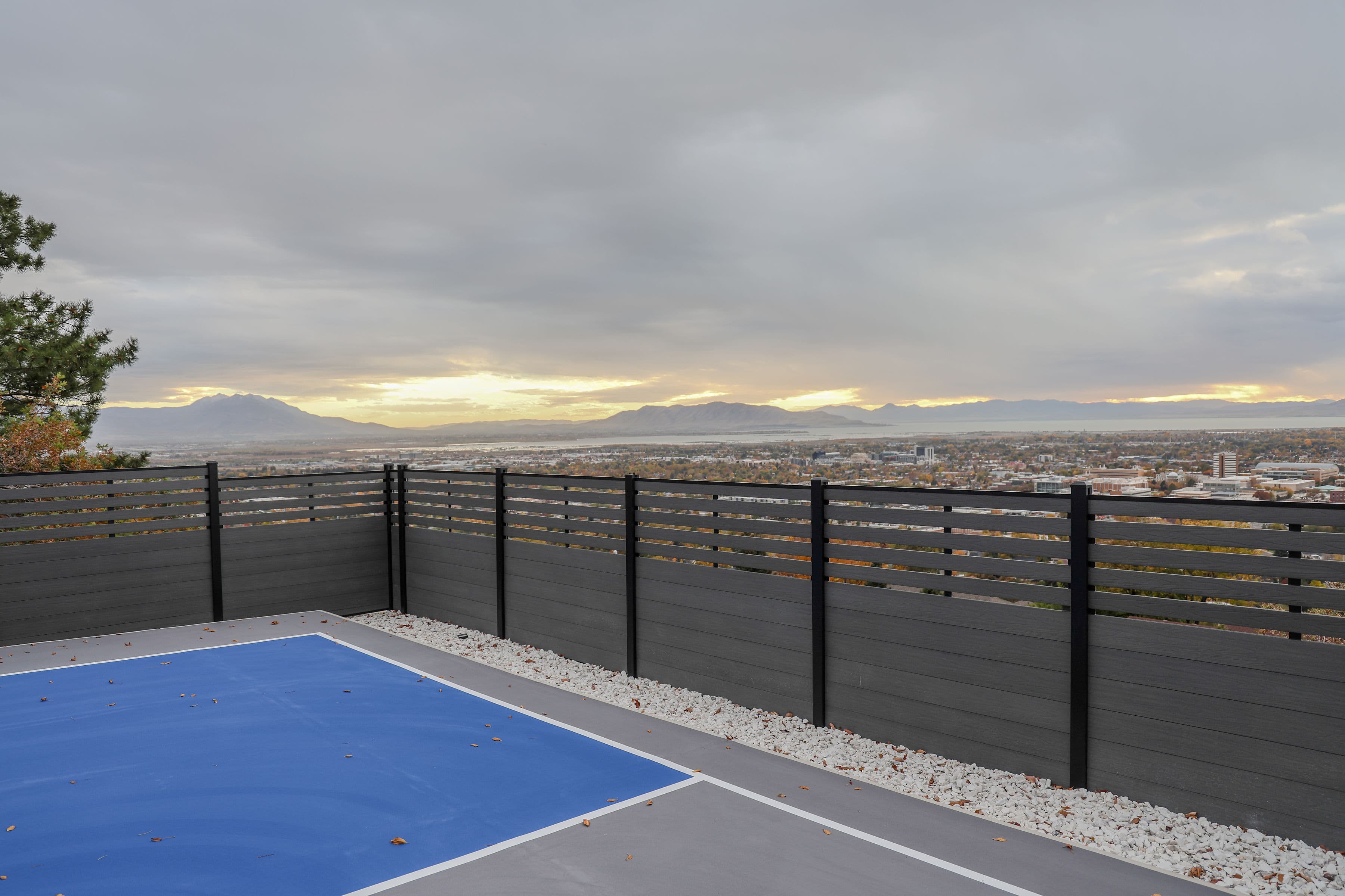 Composite fence around a residential pool