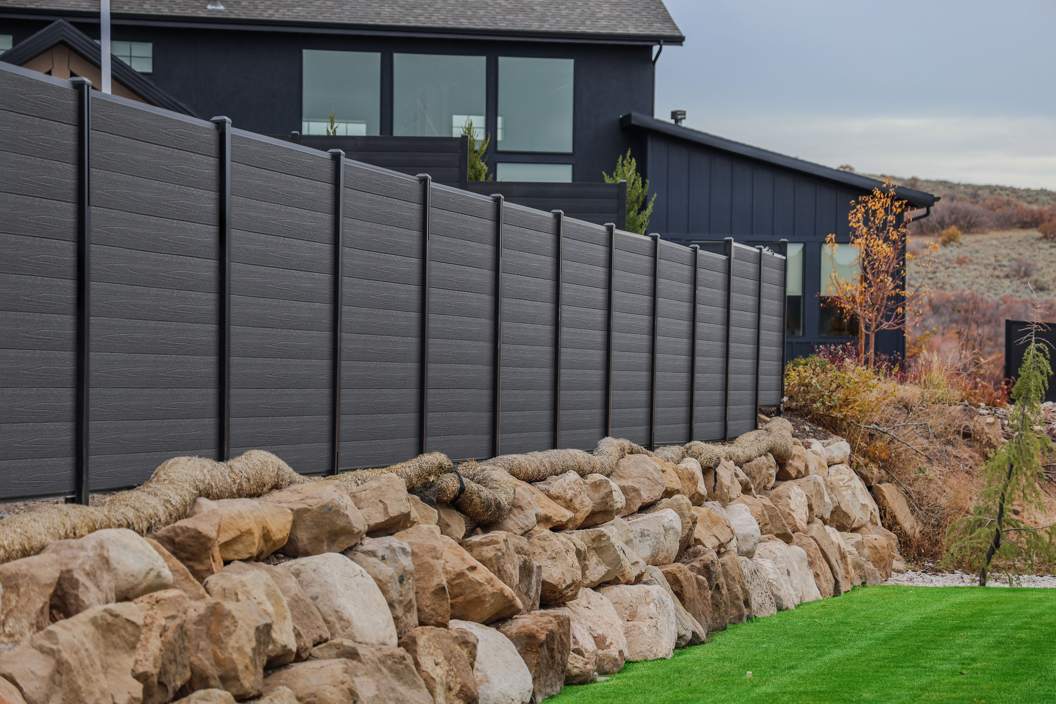 Premium composite fence installation